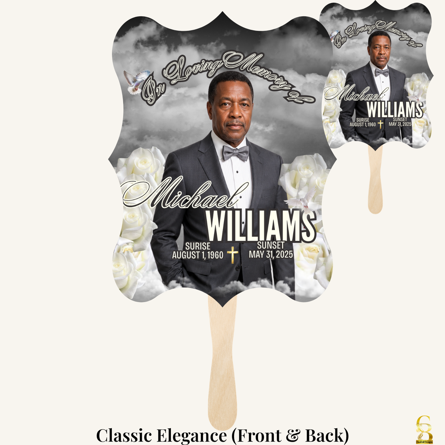 Celebrate Their Wings Personalized Memorial Fans