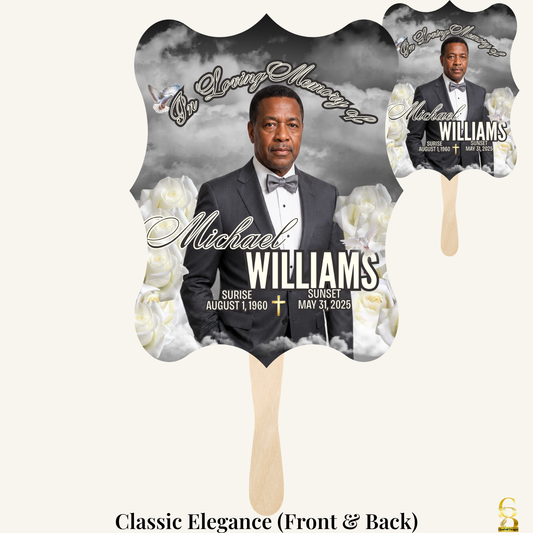 Celebrate Their Wings Personalized Memorial Fans