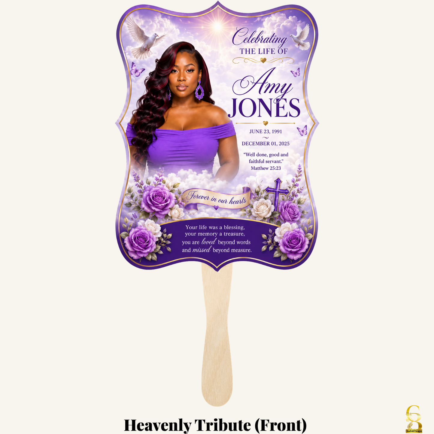 Celebrate Their Wings Personalized Memorial Fans