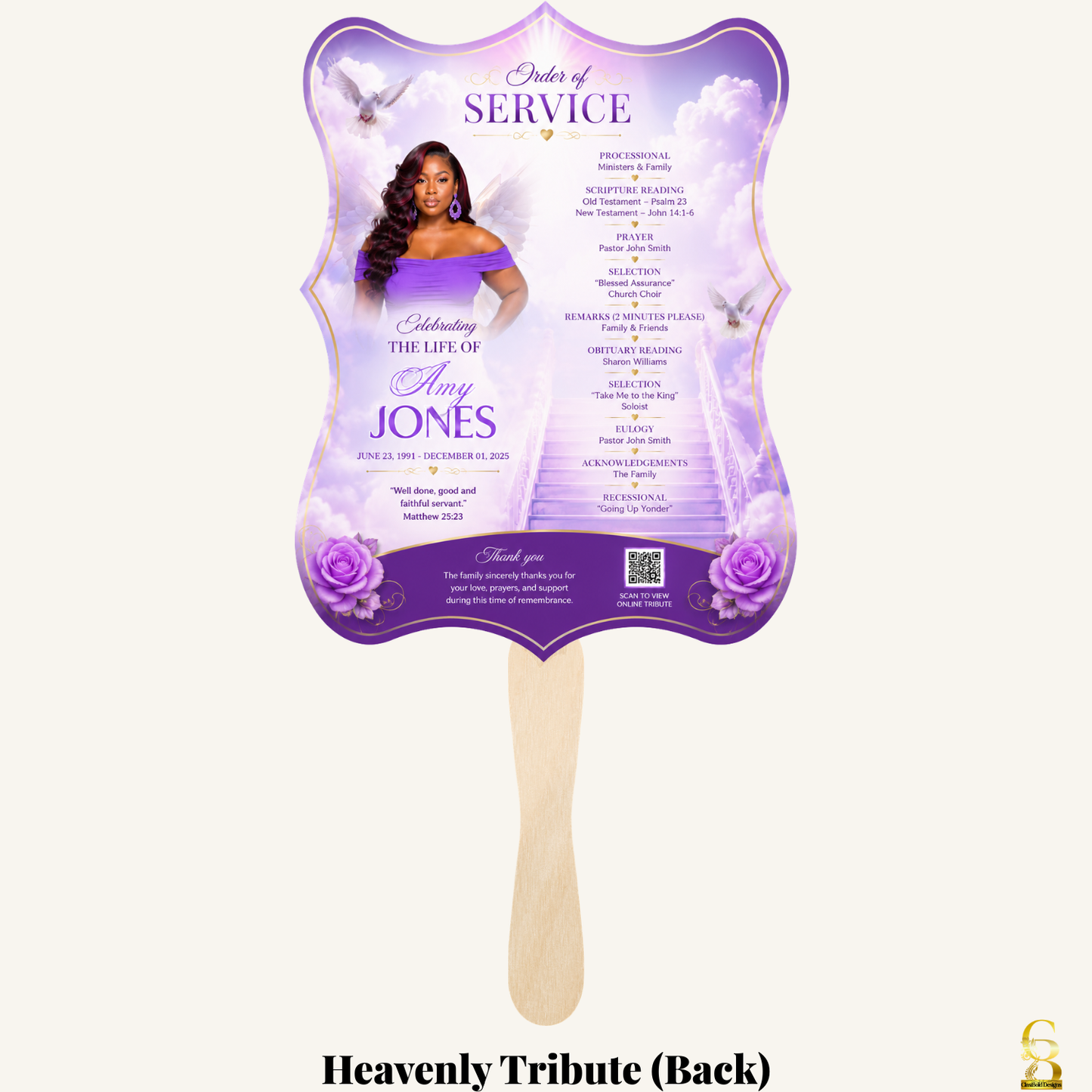 Celebrate Their Wings Personalized Memorial Fans