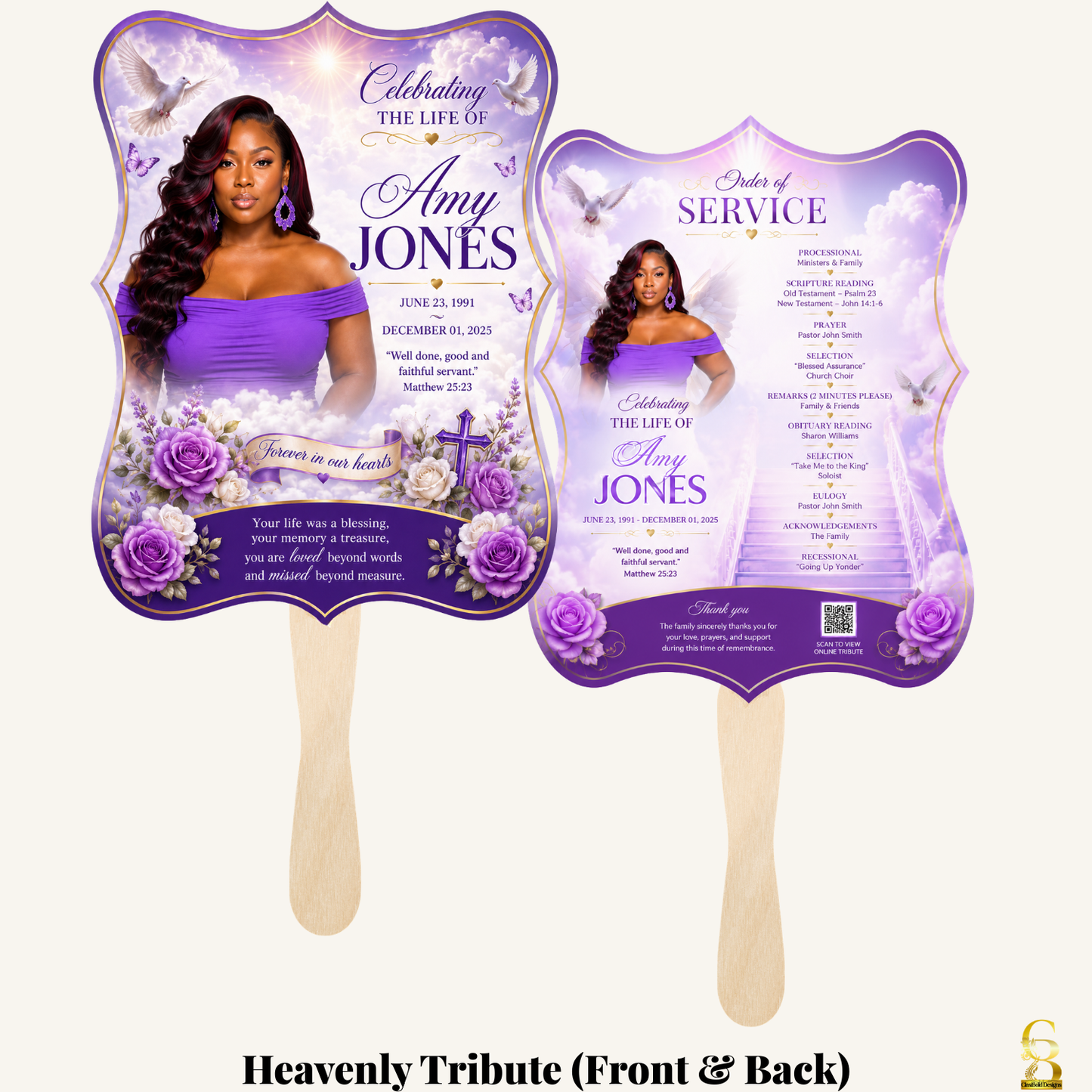 Celebrate Their Wings Personalized Memorial Fans