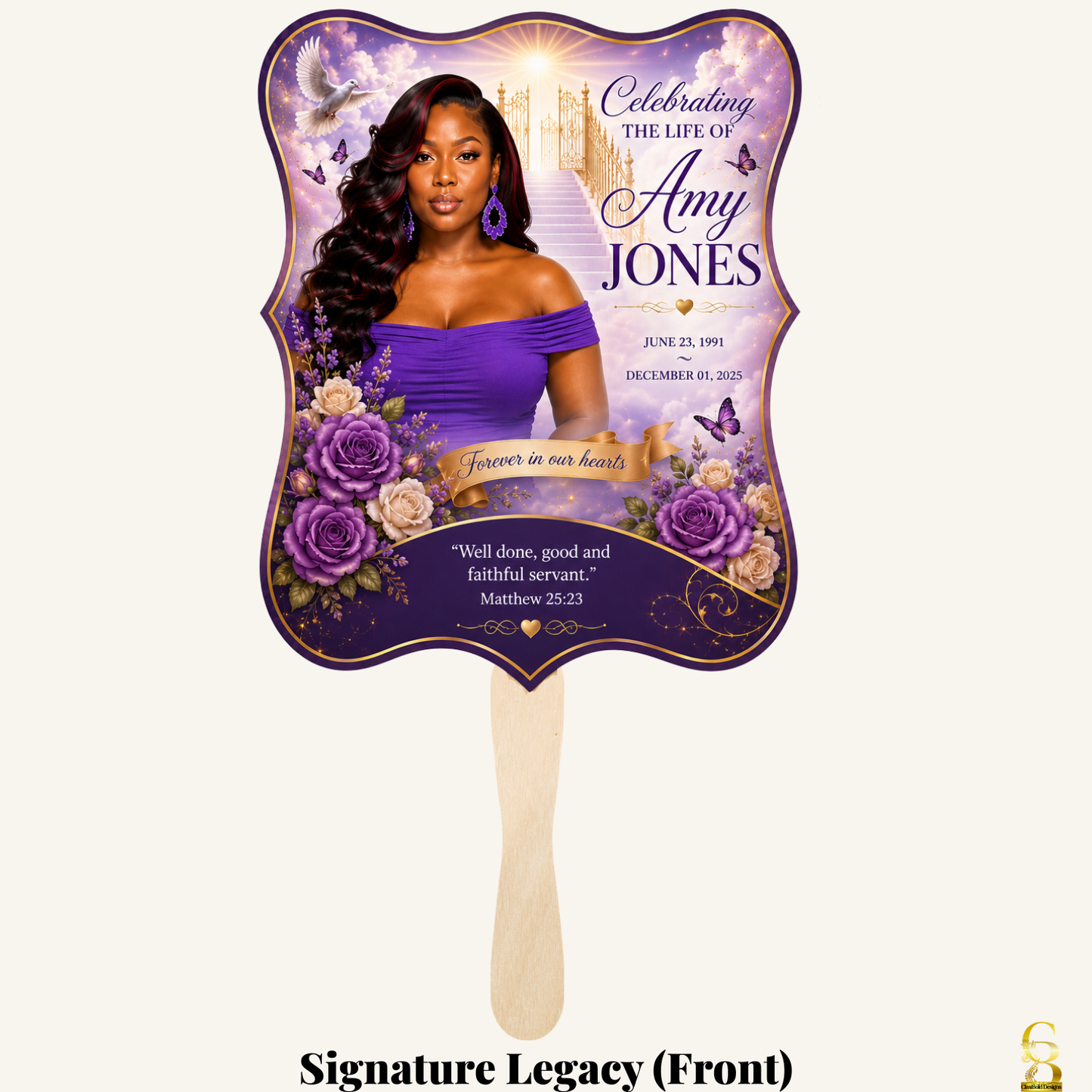 Celebrate Their Wings Personalized Memorial Fans