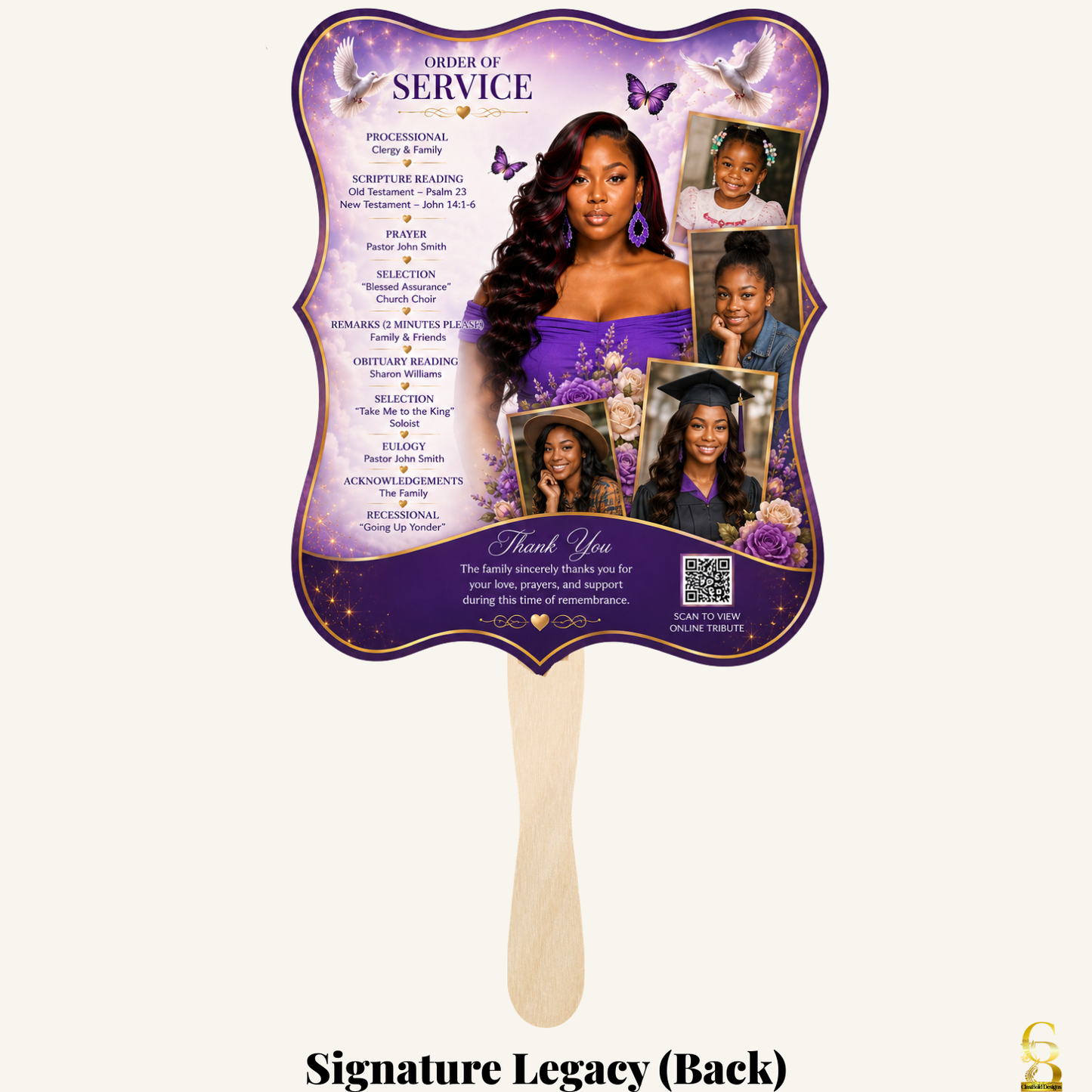 Celebrate Their Wings Personalized Memorial Fans