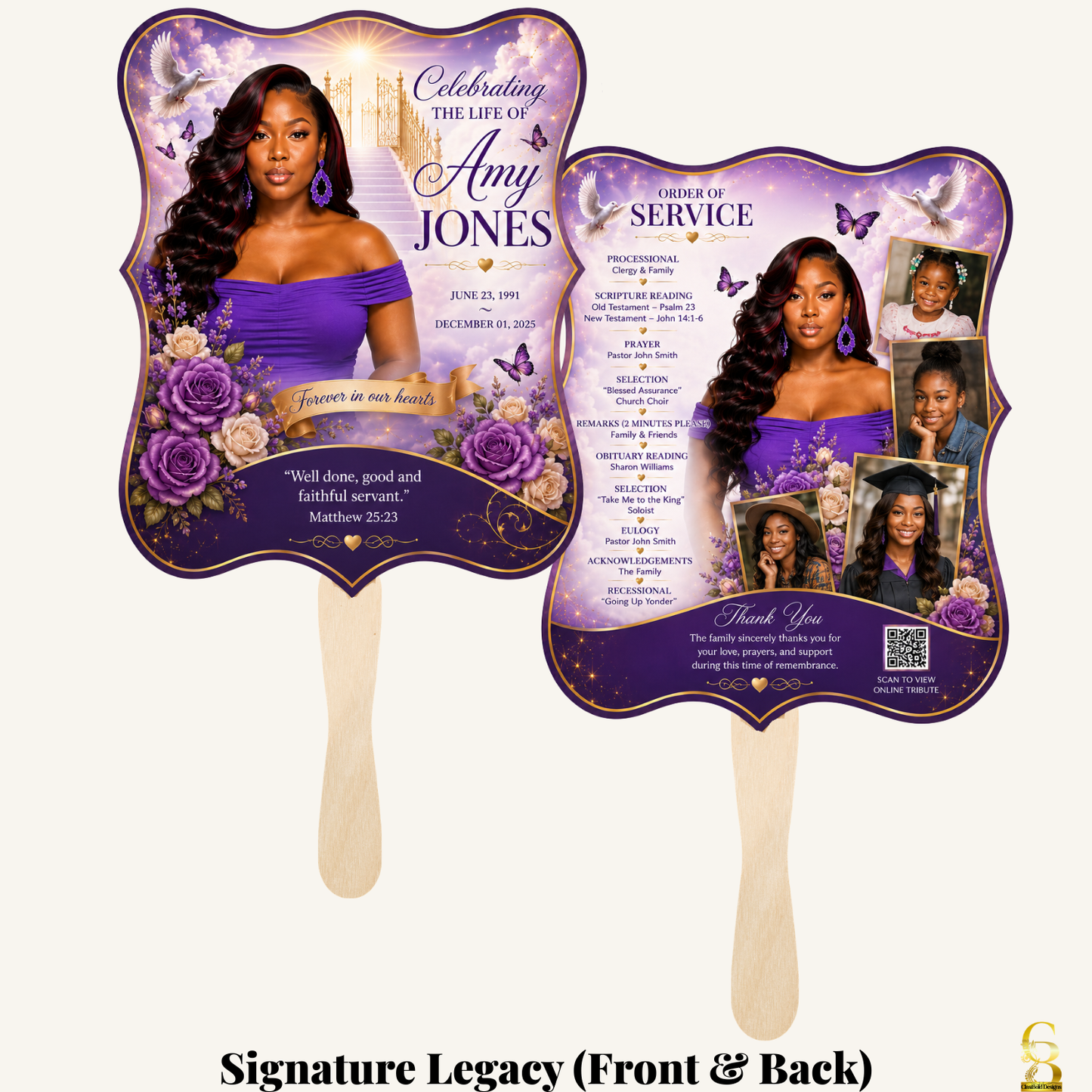 Celebrate Their Wings Personalized Memorial Fans