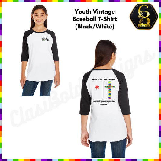 Youth Vintage Baseball T-Shirt – Spectrum of Light: God's Plan in Every Piece