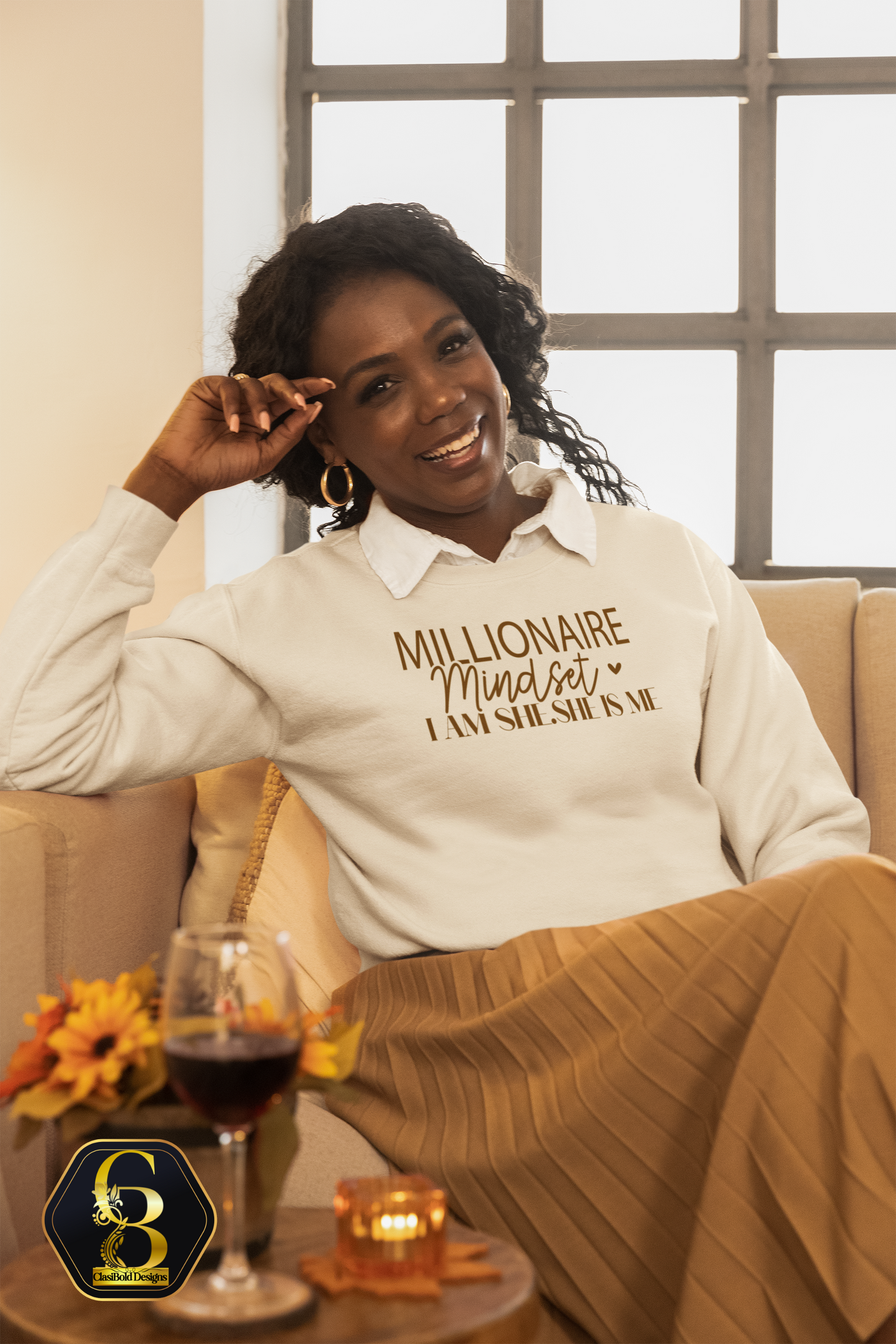 Millionaire Mindset – I Am She. She Is Me. | Entrepreneur Crewneck Sweatshirt