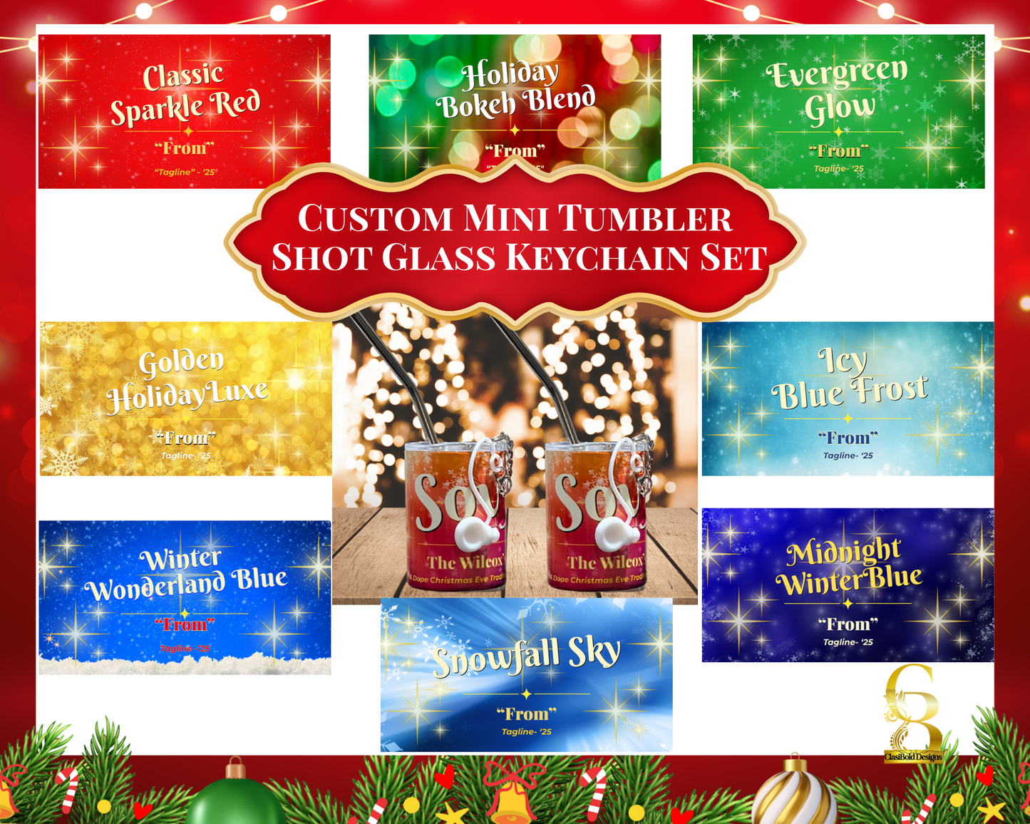 Custom Mini Tumbler Shot Glass Keychain Set (6-Pack, 3oz)